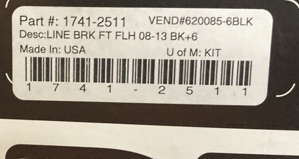 NEW DRAG SPECIALTIES 1741-2511 EXTENDED STAINLESS STEEL FRONT BRAKE LINE KIT