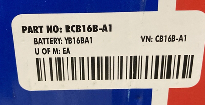 NEW GENUINE PARTS UNLIMITED RCB16B-A1 12V Heavy-Duty BATTERY