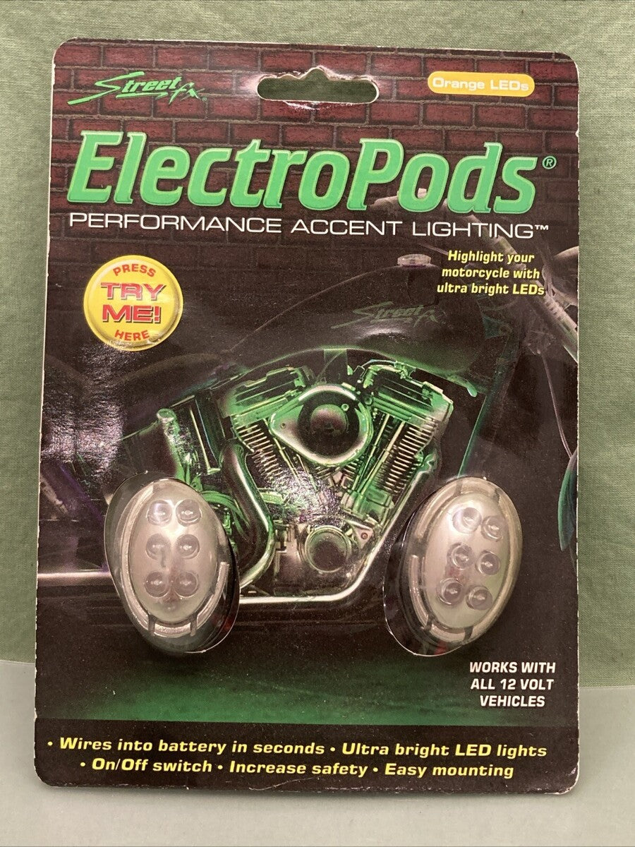 NEW STREET FX ELECTROPODS 1041904 ORANGE OVAL LED LIGHTS 12V