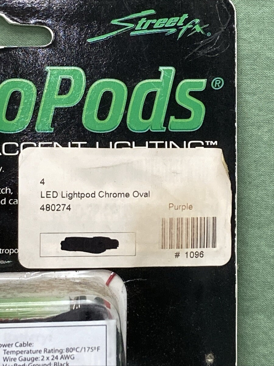 NEW STREET FX ELECTROPODS 480274 PURPLE OVAL LED LIGHTS 12V
