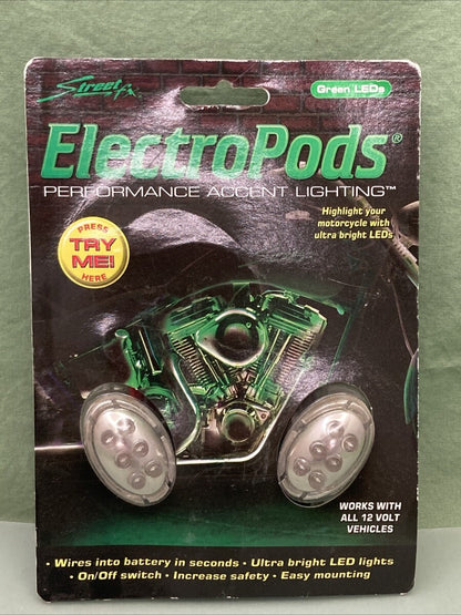 NEW STREET FX ELECTROPODS 480272 GREEN OVAL LED LIGHTS 12V