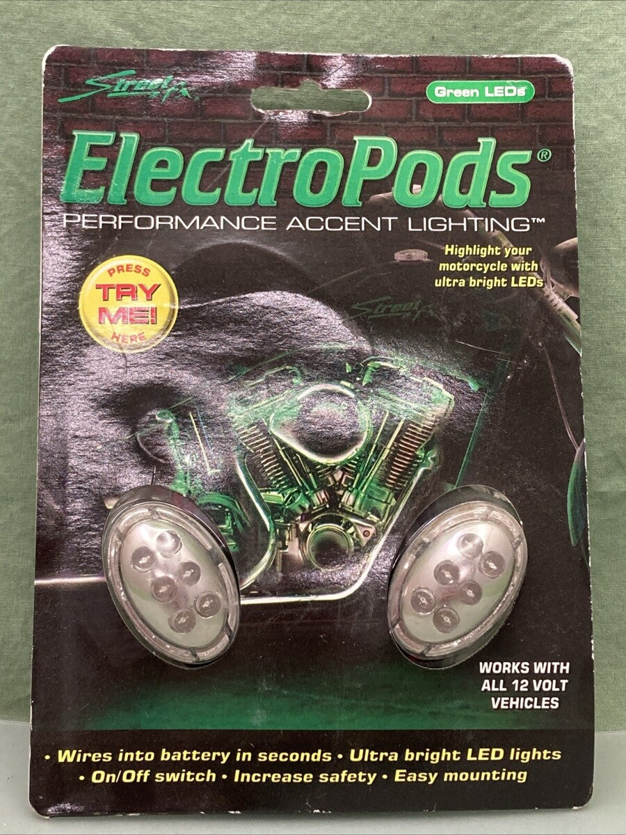 NEW STREET FX ELECTROPODS 480272 GREEN OVAL LED LIGHTS 12V