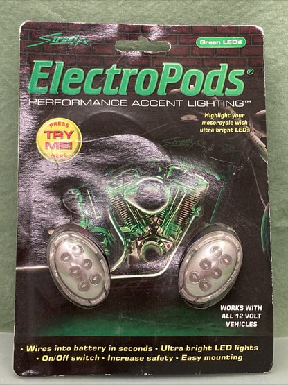 NEW STREET FX ELECTROPODS 480272 GREEN OVAL LED LIGHTS 12V