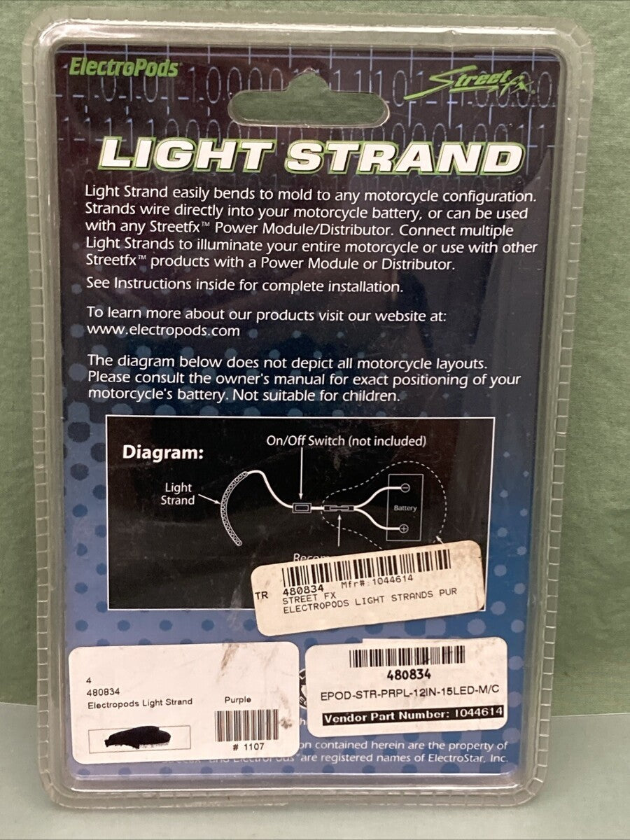 NEW STREET FX ELECTROPODS 480834 PURPLE LED LIGHT STRAND