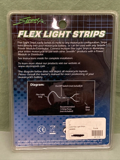 NEW STREET FX 480806 PURPLE FLEX LIGHT STRIPS 4.75"