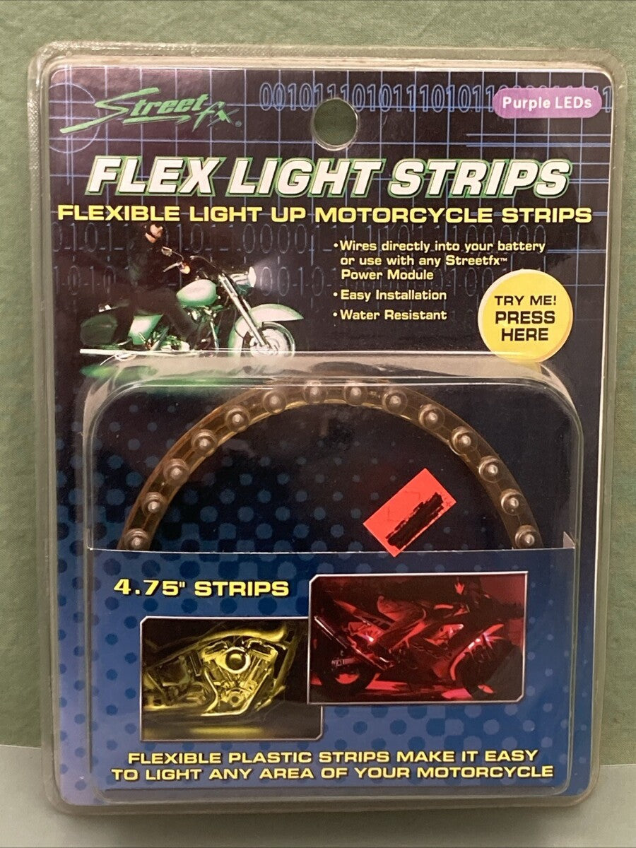NEW STREET FX 480806 PURPLE FLEX LIGHT STRIPS 4.75"