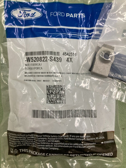 QTY 4 NEW GENUINE FORD W520822-S439  Extruded U-Nut Screw Lock Thread M6-1.0