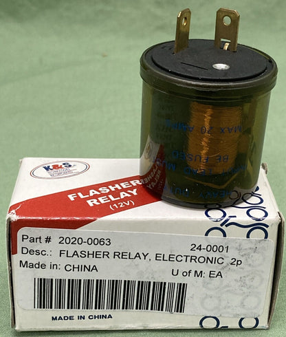 NEW K&S 2020-0063 FLASHER RELAY ELECTRIC 2 POLE