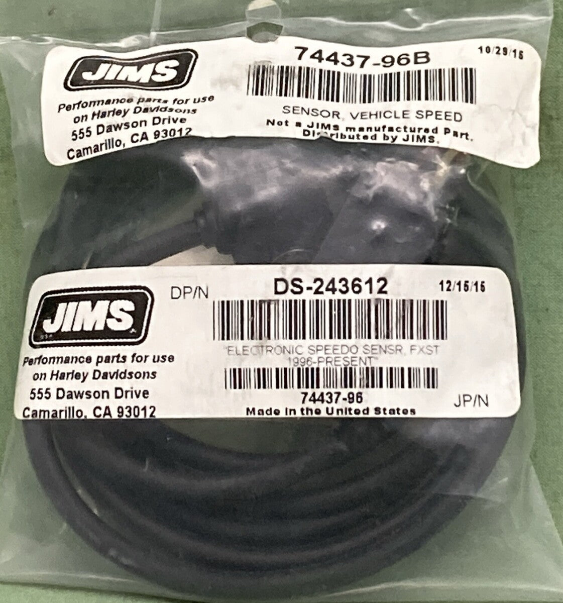 NEW JIMS 74437-96B ELECTRONIC SPEEDOMETER SENSOR DS-243612 95-PRESENT FXST