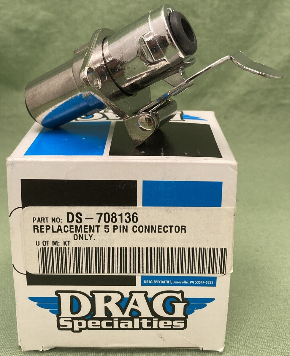 NEW DRAG SPECIALTIES DS-708136 REPLACEMENT 5 PIN CONNECTOR ONLY