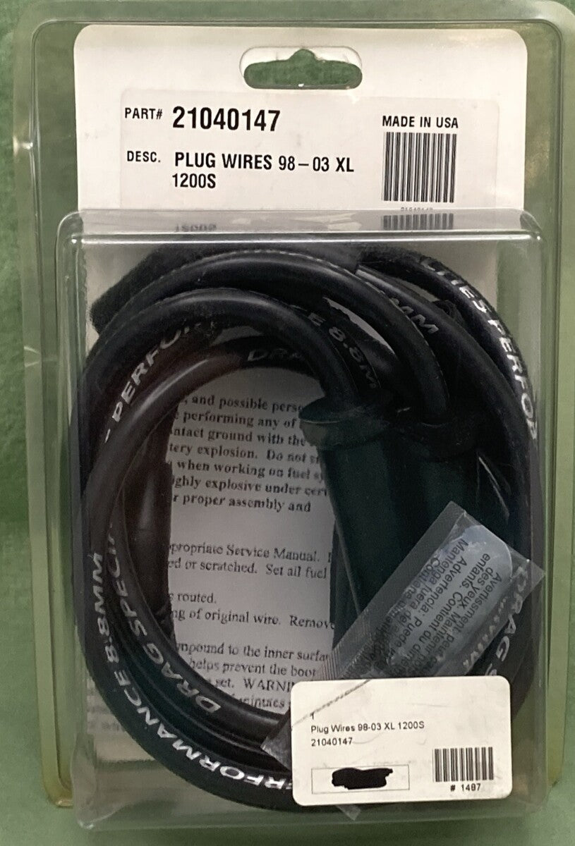 NEW GENUINE DRAG SPECIALTIES 21040147 8.8MM SPARK PLUG WIRE KIT 98-03 XL 1200S