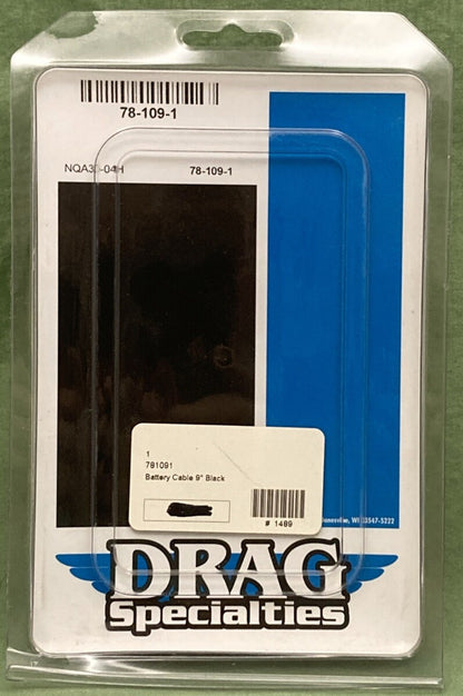 NEW GENUINE DRAG SPECIALTIES 78-109-1 BATTERY CABLE 9" BLACK