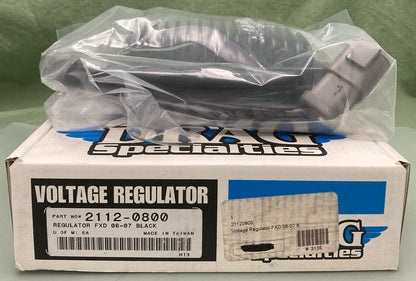 NEW GENUINE DRAG SPECIALTIES 2112-0800 VOLTAGE REGULATOR FXD 06-07 BLACK 12V 40A