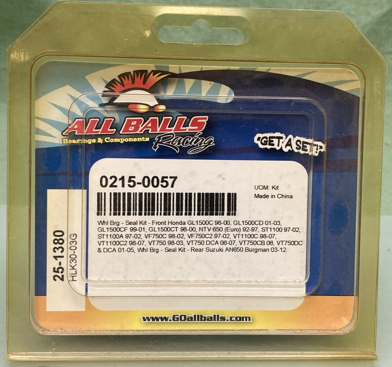 NEW GENUINE ALL BALLS RACING 0215-0057 FRONT WHEEL BEARING SEAL KIT