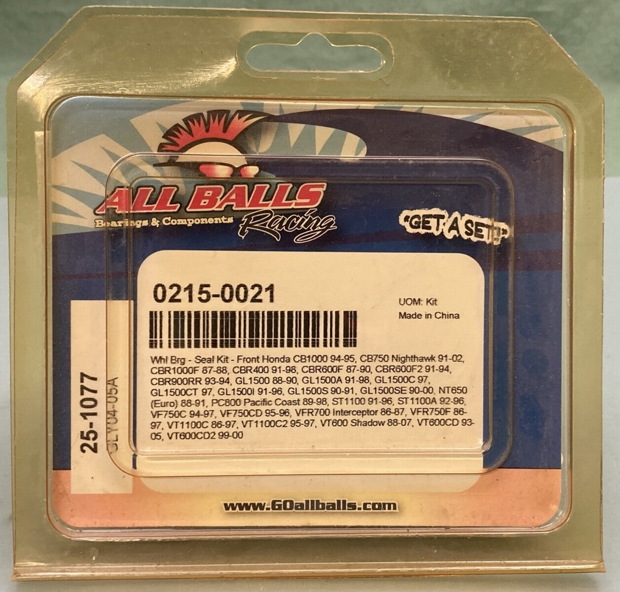 NEW GENUINE ALL BALLS RACING 0215-0021 FRONT WHEEL BEARING SEAL KIT