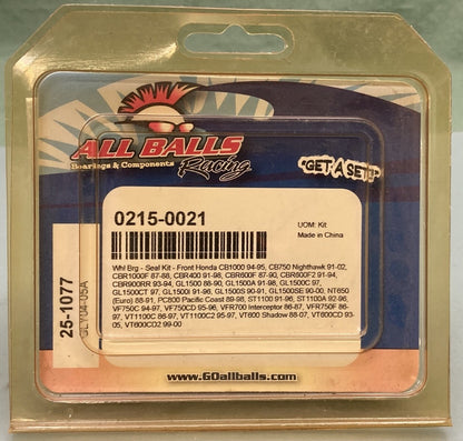NEW GENUINE ALL BALLS RACING 0215-0021 FRONT WHEEL BEARING SEAL KIT
