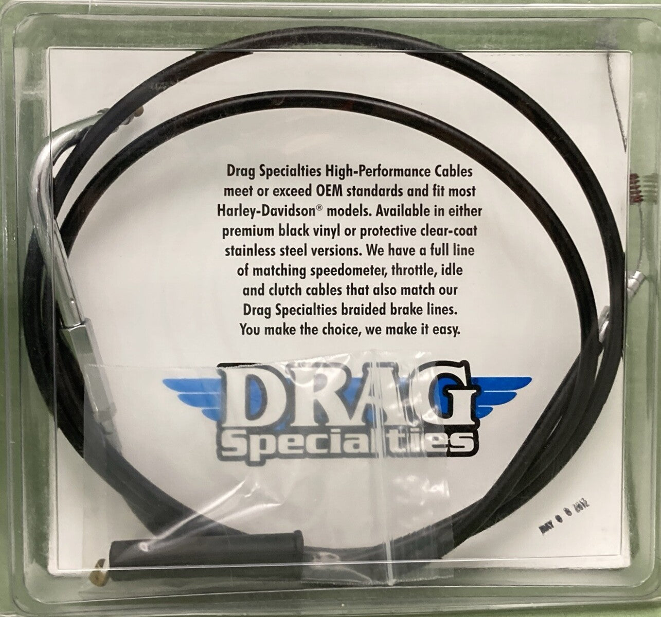 NEW GENUINE DRAG SPECIALTIES 0651-0621 VINYL IDLE CABLE 52"