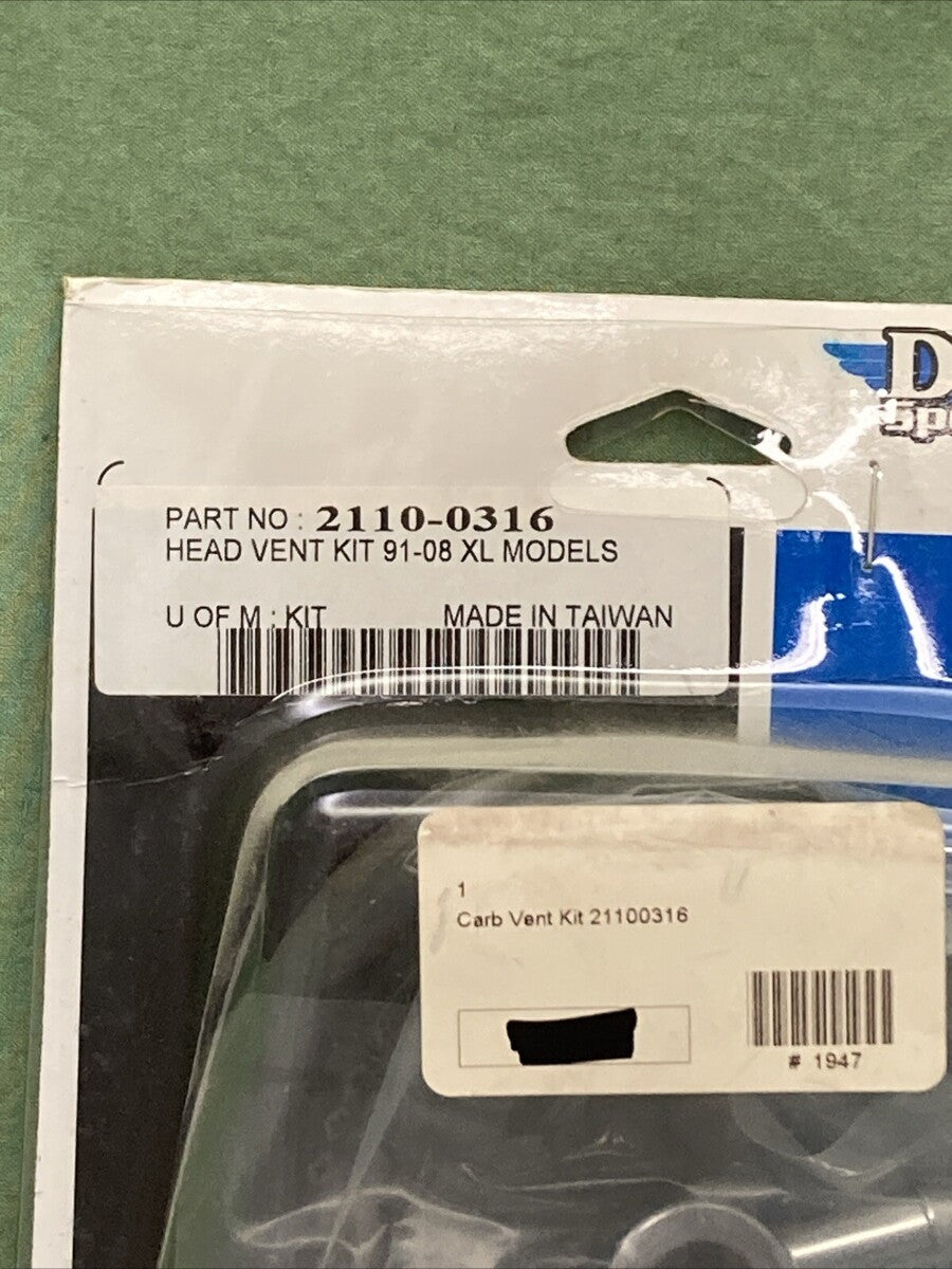 NEW DRAG SPECIALTIES 2110-0316 HEAD VENT KIT 91-08 XL MODELS