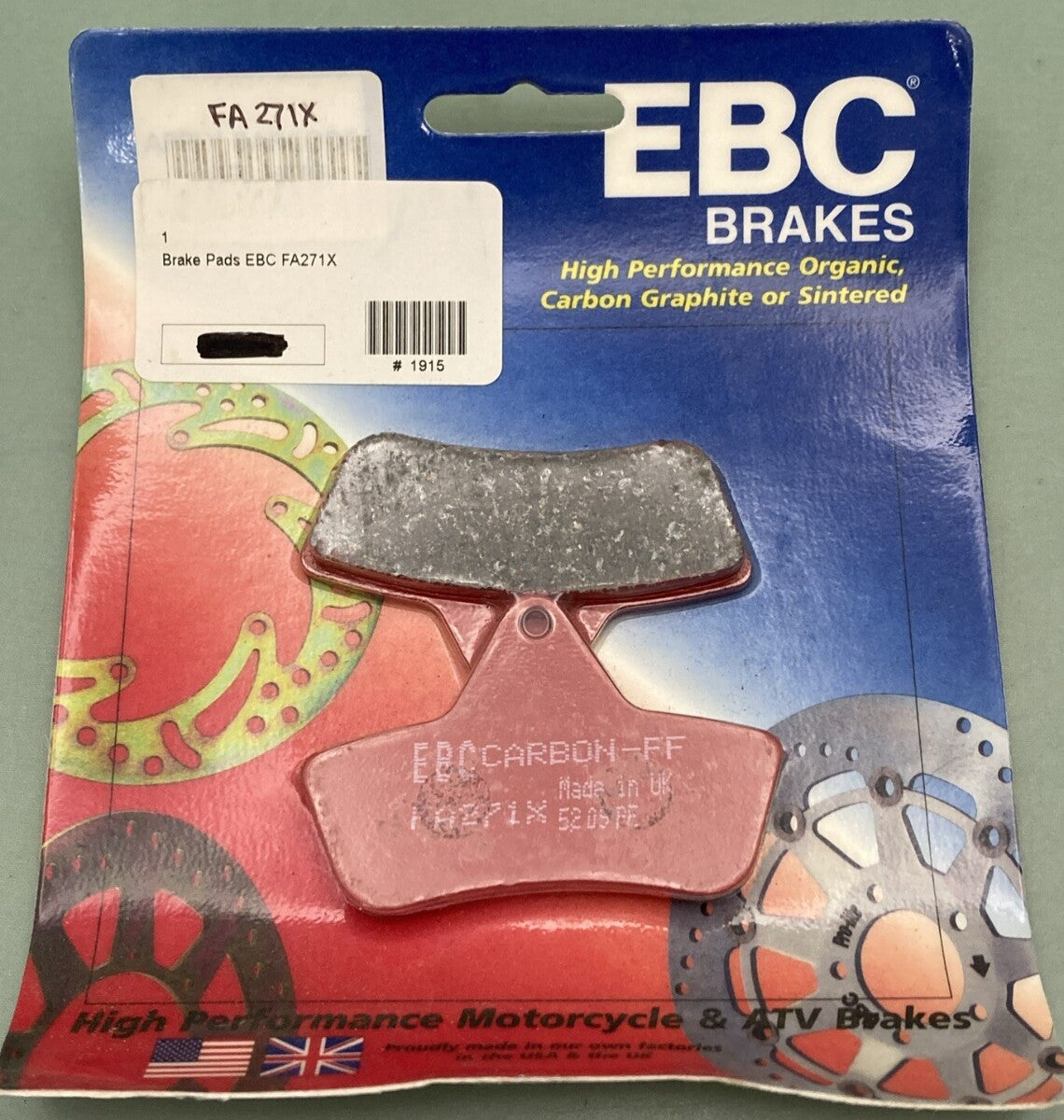 NEW GENUINE EBC BRAKES FA271X LONG LIFE SINTERED R BRAKE PADS FRONT/REAR