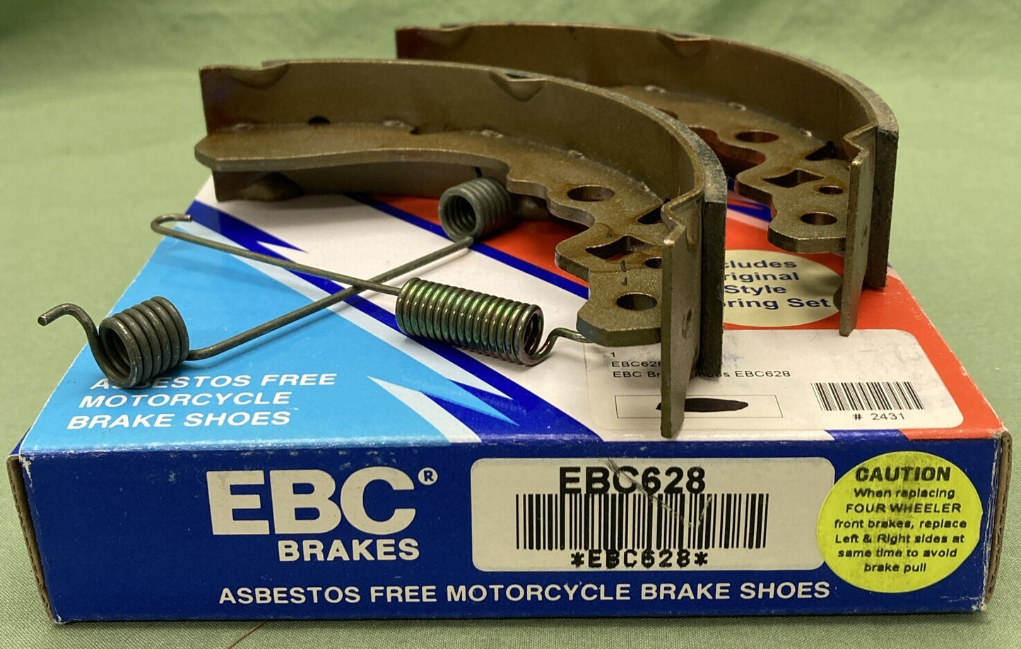 NEW GENUINE EBC BRAKES EBC628 BRAKE SHOES WITH SPRINGS SET FRONT