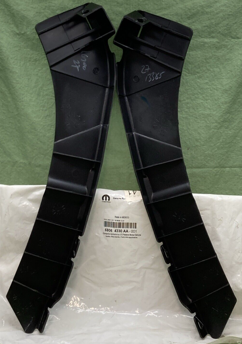 NEW GENUINE MOPAR 68064330AA BUMPER SIDE BRACKET SET LEFT & RIGHT BLACK PLASTIC