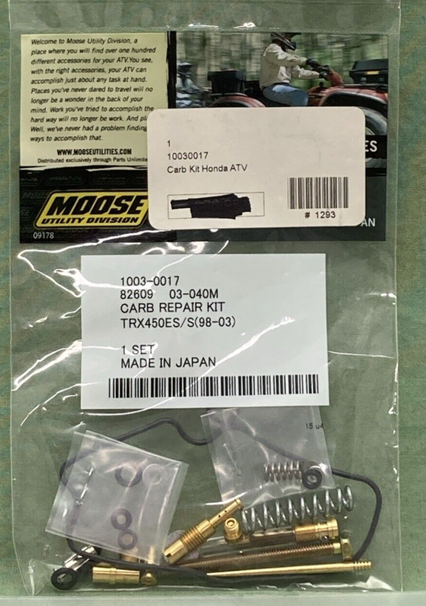 NEW MOOSE UTILITY DIVISION 1003-0017 CARB REPAIR KIT TRX450ES/S 98-03, 03-040M
