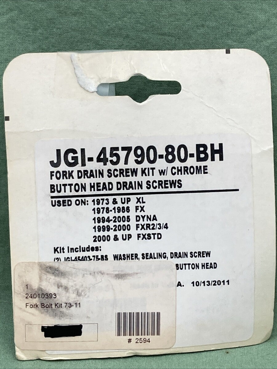 NEW GENUINE JAMES GASKET JGI-45790-80-BH FORK DRAIN SCREW KIT