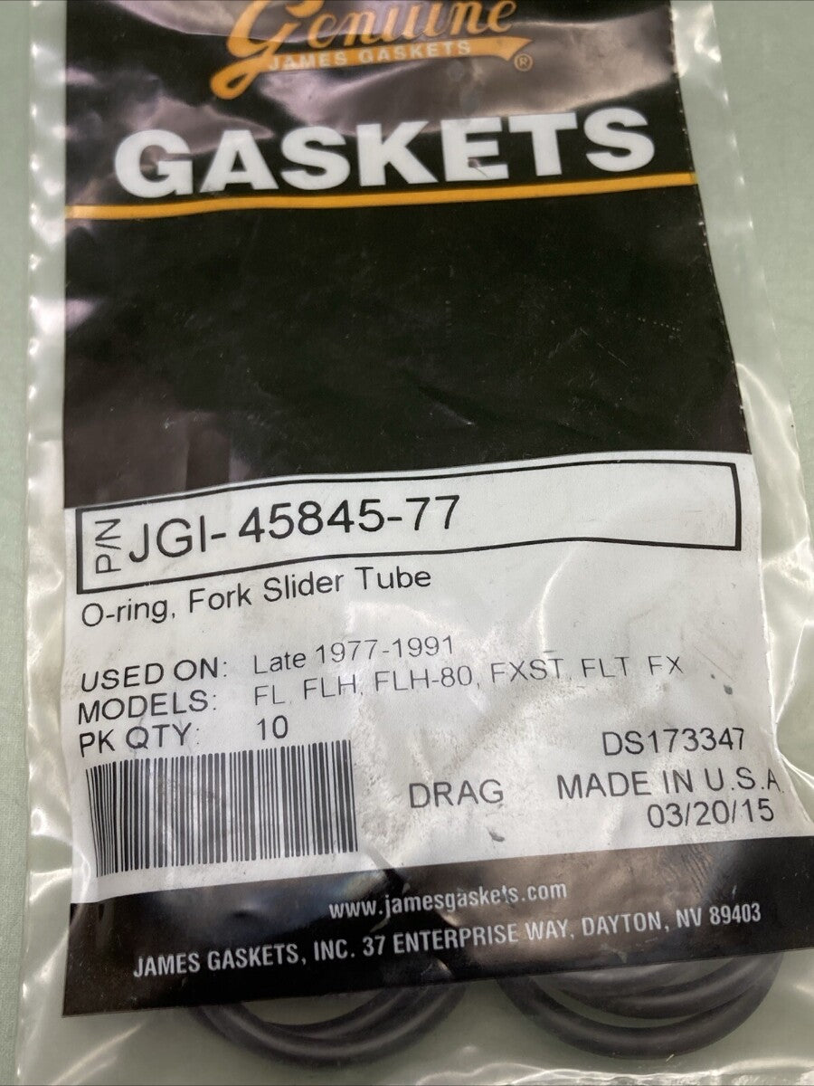 QTY 10 NEW GENUINE JAMES GASKET JGI-45845-77 O-RING, FORK SLIDER TUBE
