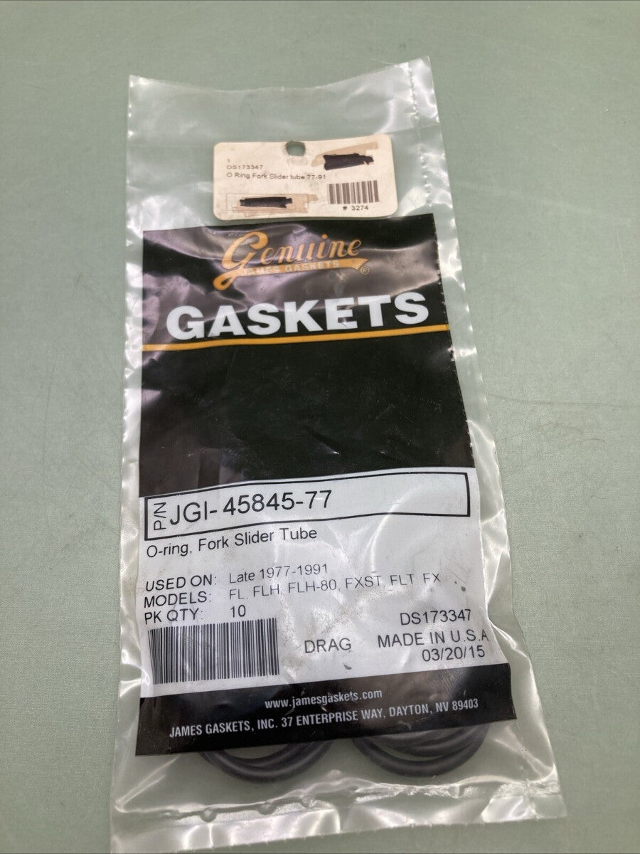 QTY 10 NEW GENUINE JAMES GASKET JGI-45845-77 O-RING, FORK SLIDER TUBE