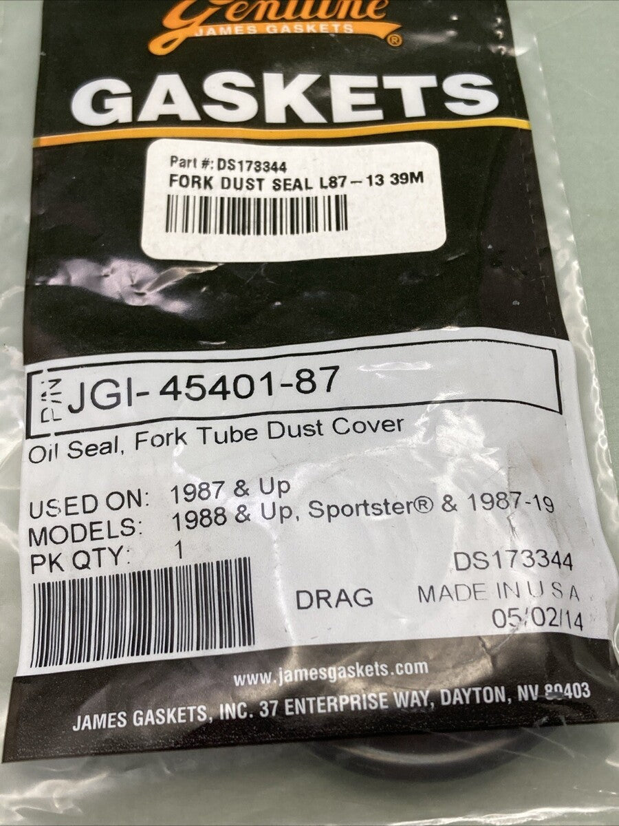 NEW GENUINE JAMES GASKET JGI-45401-87 OIL SEAL, FORK TUBE DUST COVER