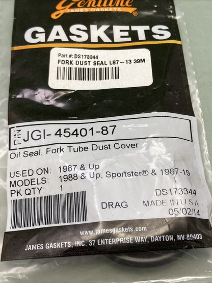 NEW GENUINE JAMES GASKET JGI-45401-87 OIL SEAL, FORK TUBE DUST COVER