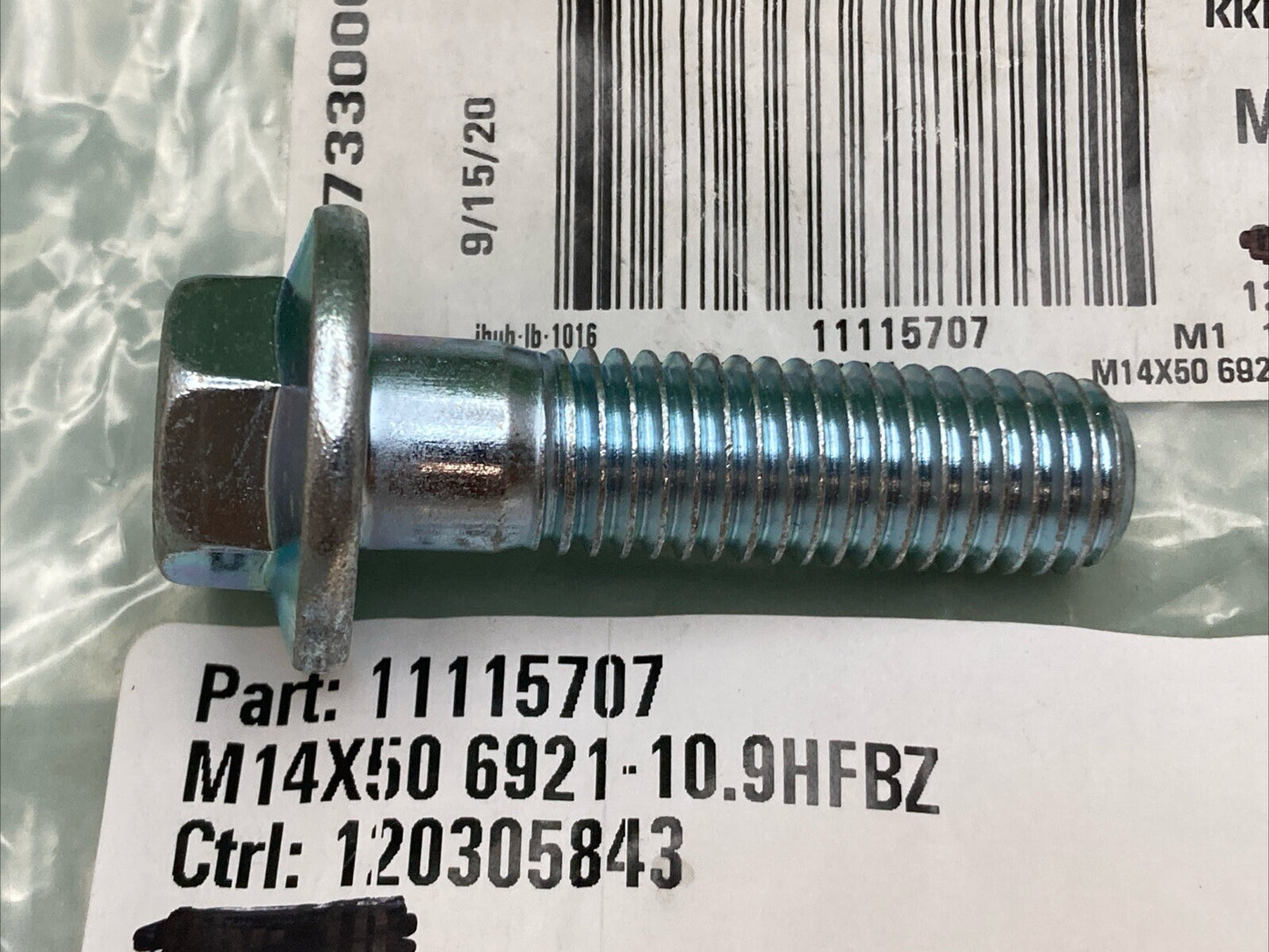 NEW FASTENEL 11115707 M14-2.0 x 50mm Zinc Finish DIN 6921 Class 10.9 Hex Flange