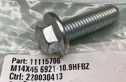 NEW FASTENAL 11115706 M14-2.0 x 45mm Zinc Finish DIN 6921 Class 10.9 Hex Flange