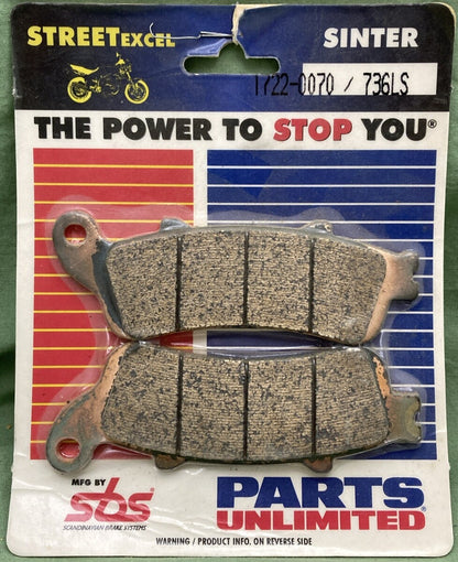 NEW GENUINE PARTS UNLIMITED 1722-0070 736LS SINTER REAR BRAKE PADS