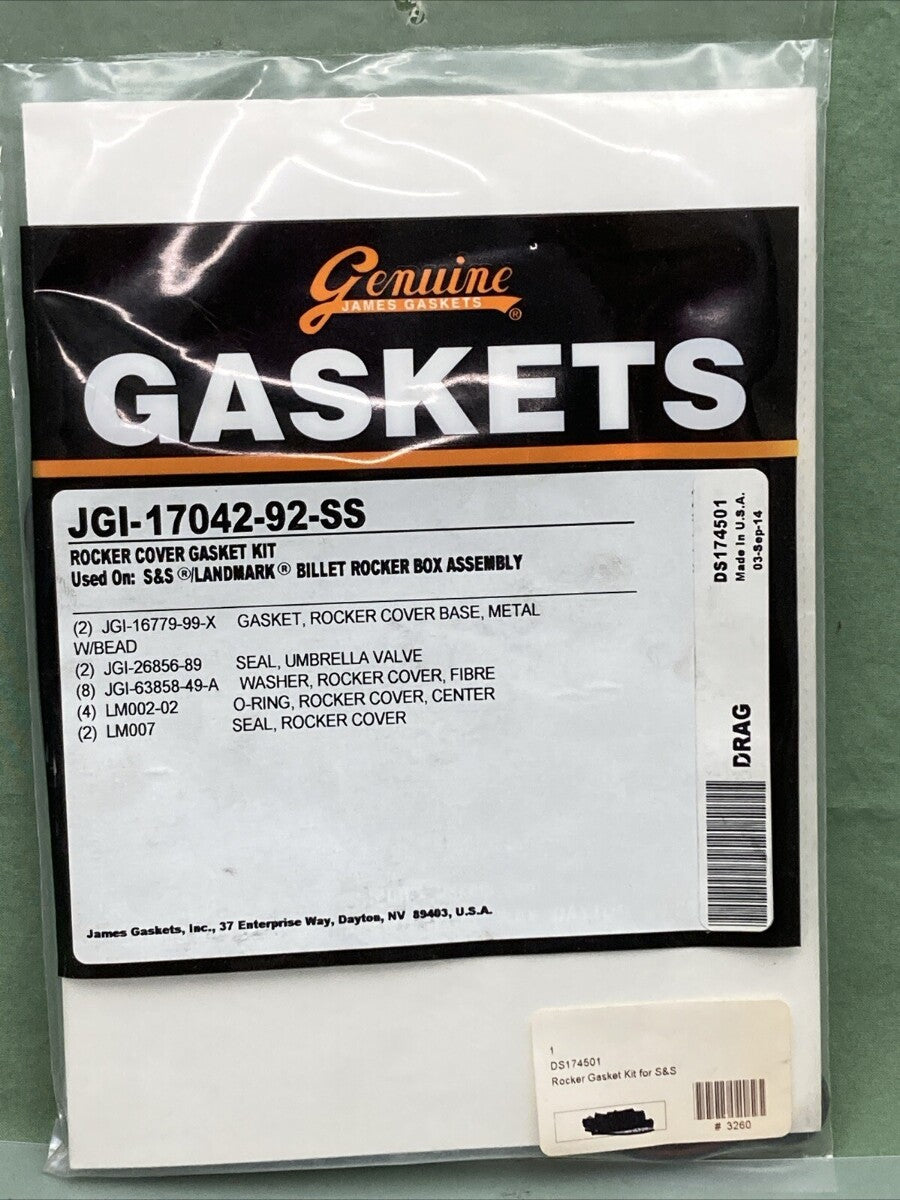 NEW GENUINE JAMES GASKET JGI-17042-92-SS ROCKER COVER GASKET KIT