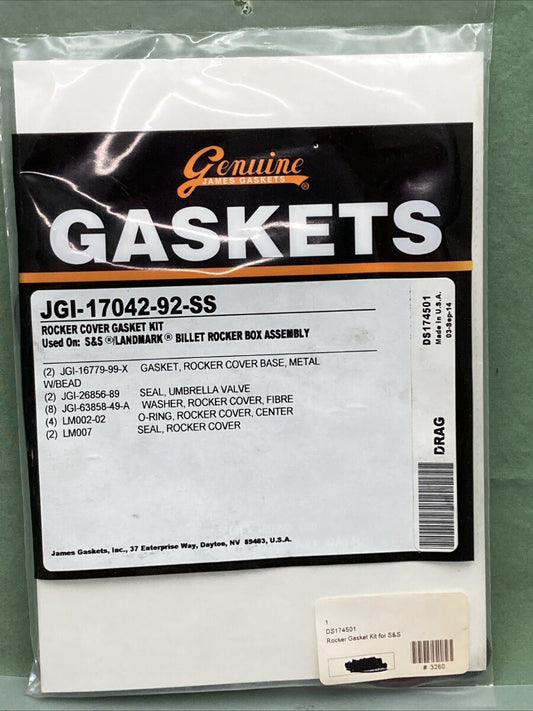 NEW GENUINE JAMES GASKET JGI-17042-92-SS ROCKER COVER GASKET KIT