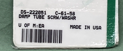 NEW GARDNER WESTCOTT COMPANY C-61-58 DAMP TUBE SCREW/WASHER DS-222051