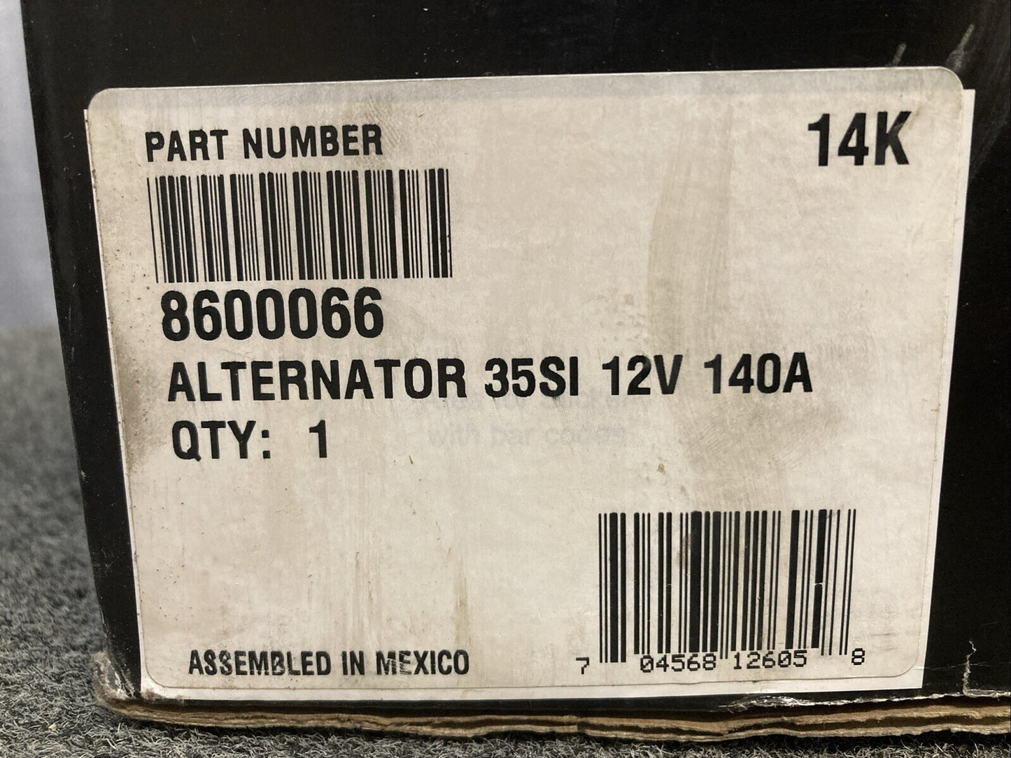 NEW GENUINE DELCO REMY 8600066 Alternator 35SI HP 12 V 140 AMP