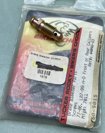 NEW TUCKER ROCKY 44048-83 BRAKE BLEEDER SCREW BIKERS CHOICE HD