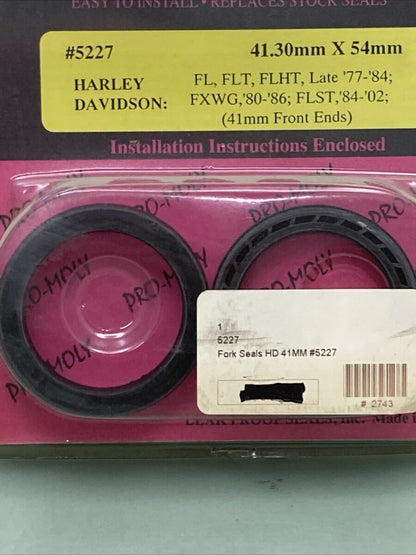 NEW PRO-MOLY 5227 FORK SEAL KIT 41.30MM X 54MM