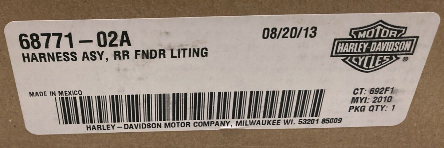 NEW GENUINE HARLEY-DAVIDSON 68771-02A REAR FENDER LIGHTING HARNESS