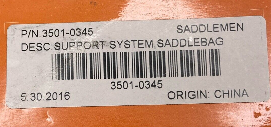 NEW GENUINE SADDLEMEN 3501-0345 METRIC SADDLEBAG SUPPORT CHROME