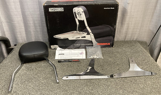 NEW GENUINE COBRA 602-1151 STANDARD SQUARE SISSY BAR 17'' CHROME, HARLEY