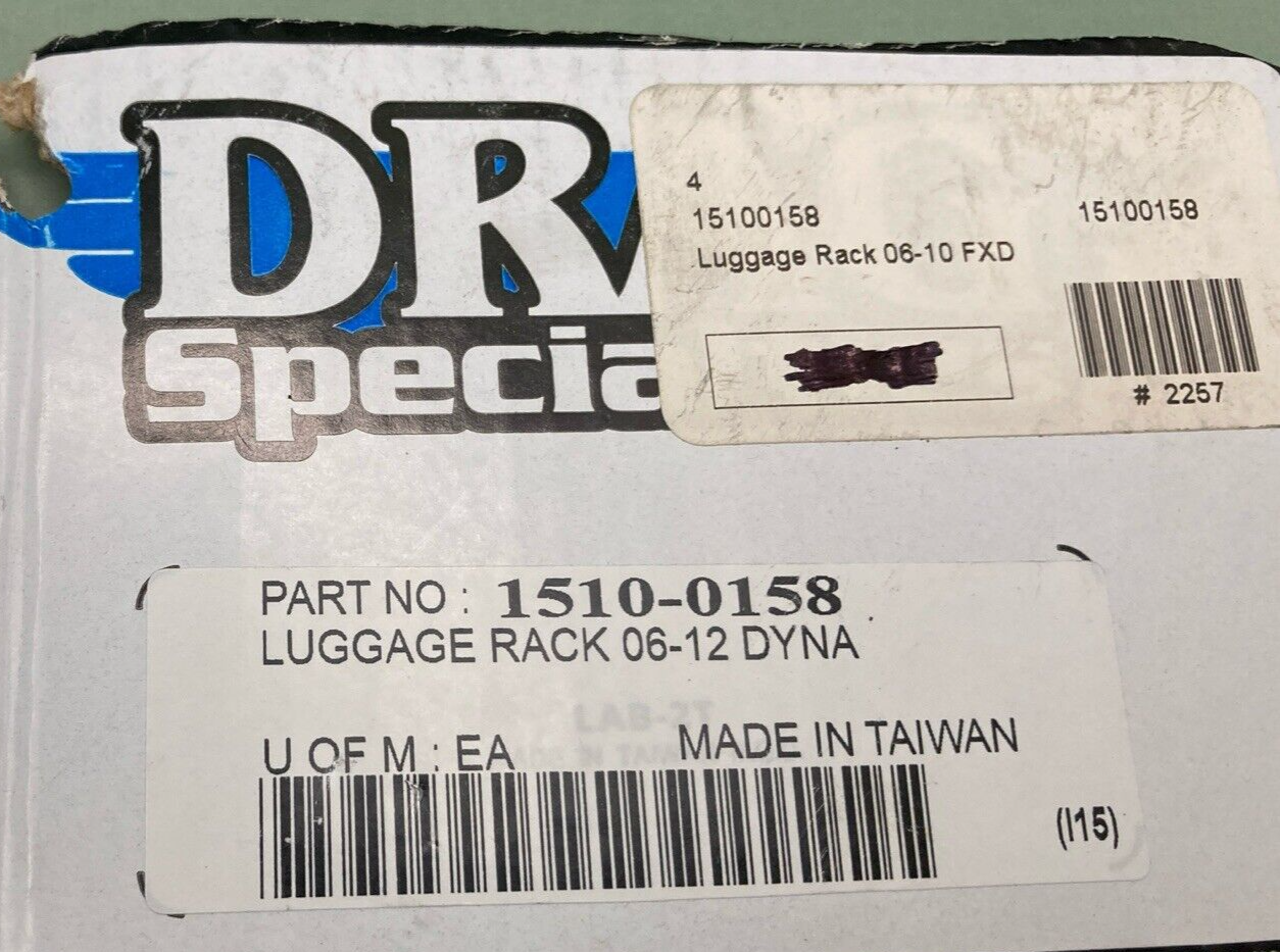 NEW GENUINE DRAG SPECIALTIES 1510-0158 BOBTAIL LUGGAGE RACK 06-12 DYNA