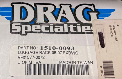 NEW GENUINE DRAG SPECIALTIES 1510-0093 BOBTAIL LUGGAGE RACK FXDWG 06-07