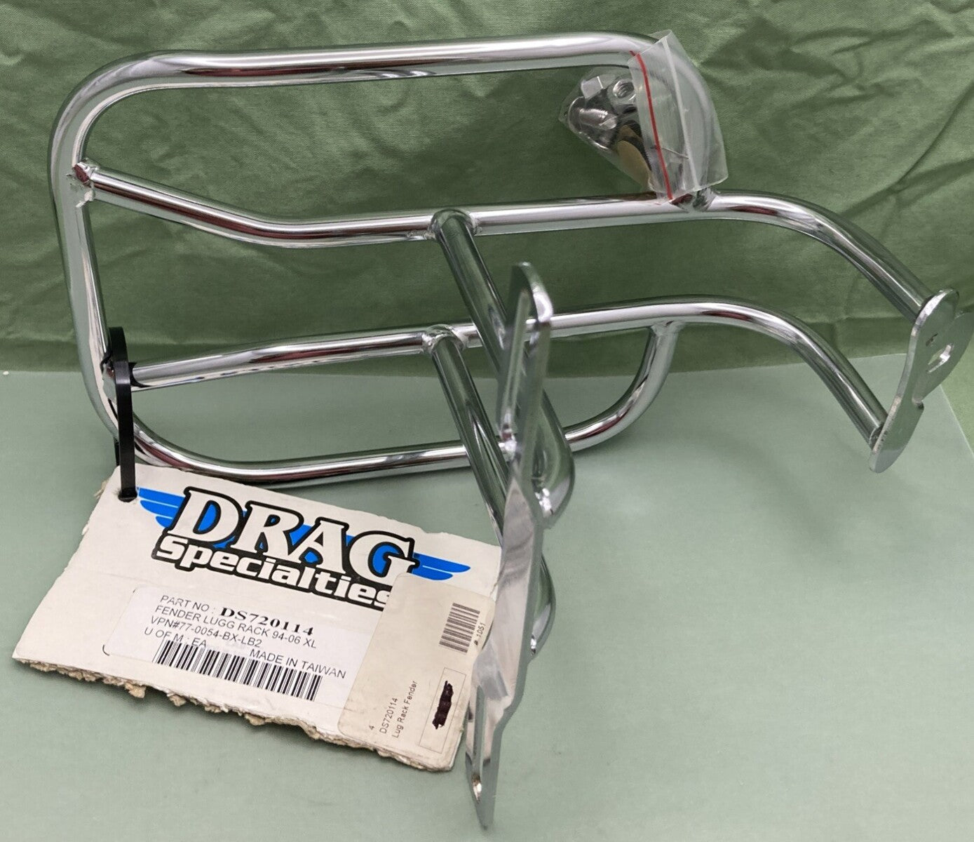 NEW GENUINE DRAG SPECIALTIES DS-720114 FENDER LUGGAGE RACK, XL 94-06