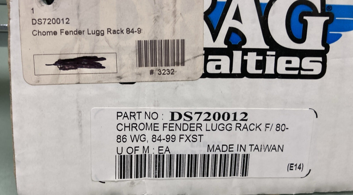 NEW GENUINE DRAG SPECIALTIES DS720012 CHROME FENDER LUGGAGE RACK