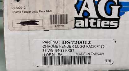 NEW GENUINE DRAG SPECIALTIES DS720012 CHROME FENDER LUGGAGE RACK