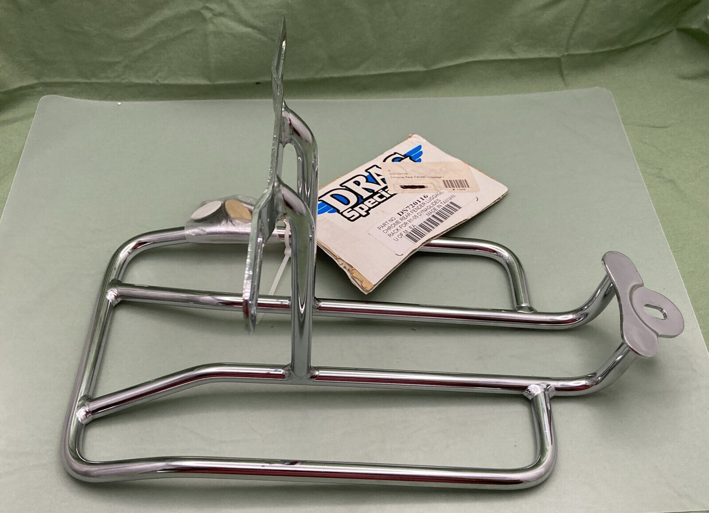 NEW GENUINE DRAG SPECIALTIES DS720116 CHROME REAR FENDER LUGGAGE RACK, DYNAGLIDE