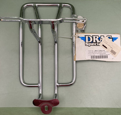 NEW GENUINE DRAG SPECIALTIES DS720116 CHROME REAR FENDER LUGGAGE RACK, DYNAGLIDE